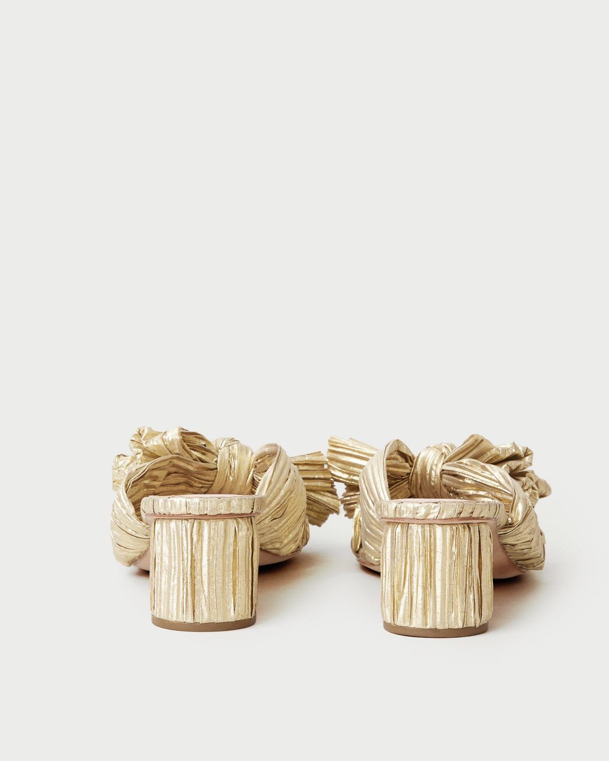 Loeffler Randall Best Price | Emilia Gold Pleated Bow Heel