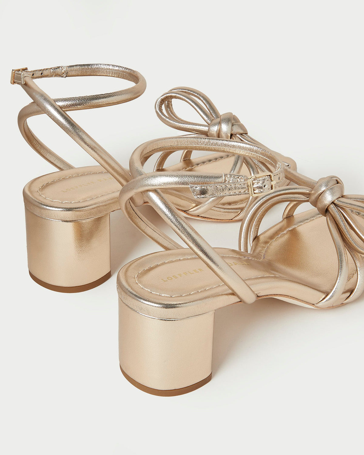 Loeffler Randall Customer Favorite | Mikel Champagne Bow Mid-Heel Sandal