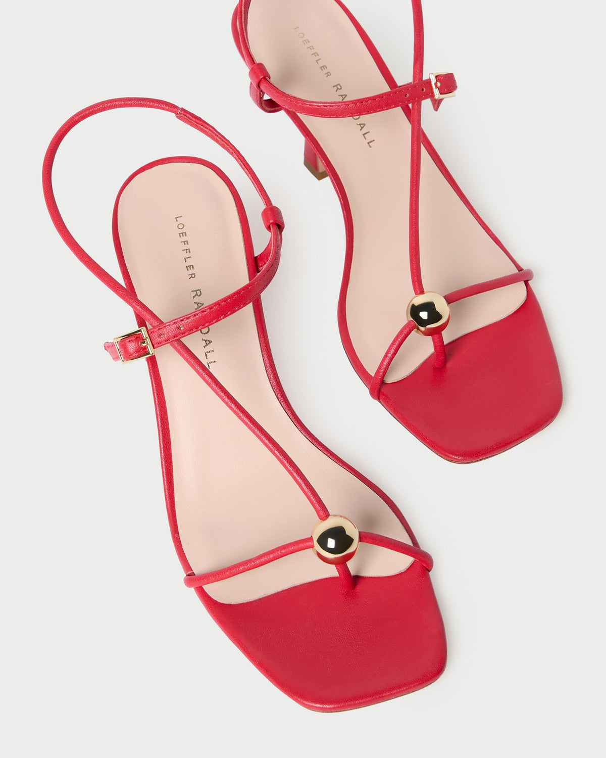 Loeffler Randall Hot Sale | Triana Red Leather Mid-Heel Sandal