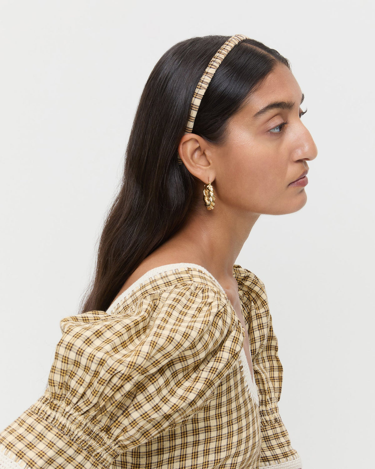 Loeffler Randall Special Offer | Sabine Denim/Butter Plaid Headband Set
