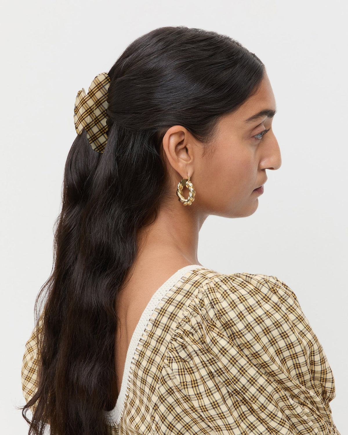 Loeffler Randall Recommended | Yuri Butter Plaid Hair Clip Set
