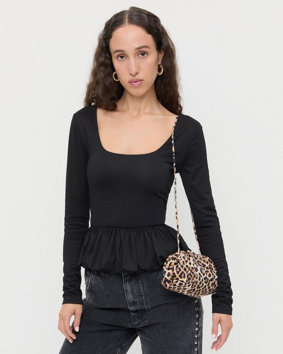 Loeffler Randall Deals | Bailey Leopard Jersey Dome Clutch