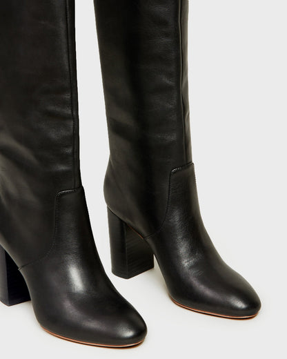 Loeffler Randall Sale | Goldy Black Leather Tall Boot