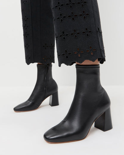 Loeffler Randall Customer Favorite | Elise Black Leather Stretch Bootie