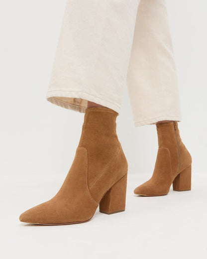 Loeffler Randall Premium | Isla Cacao Suede Ankle Bootie