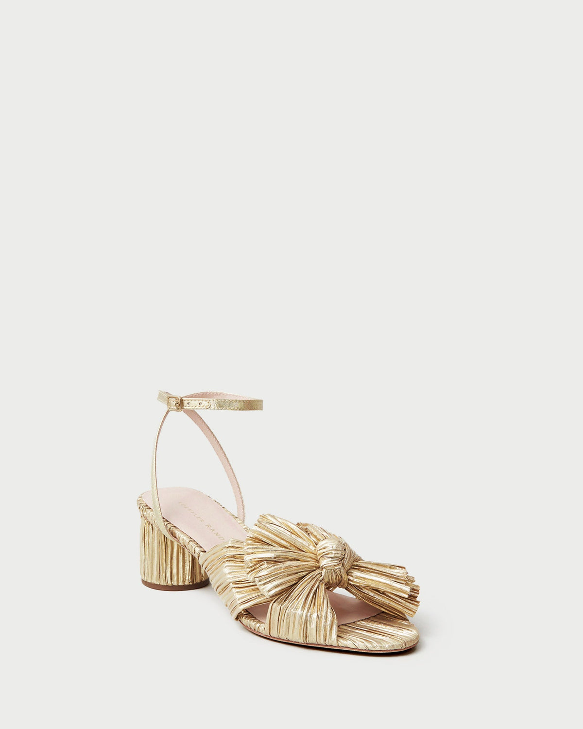Loeffler Randall Classic | Dahlia Gold Pleated Bow Heel