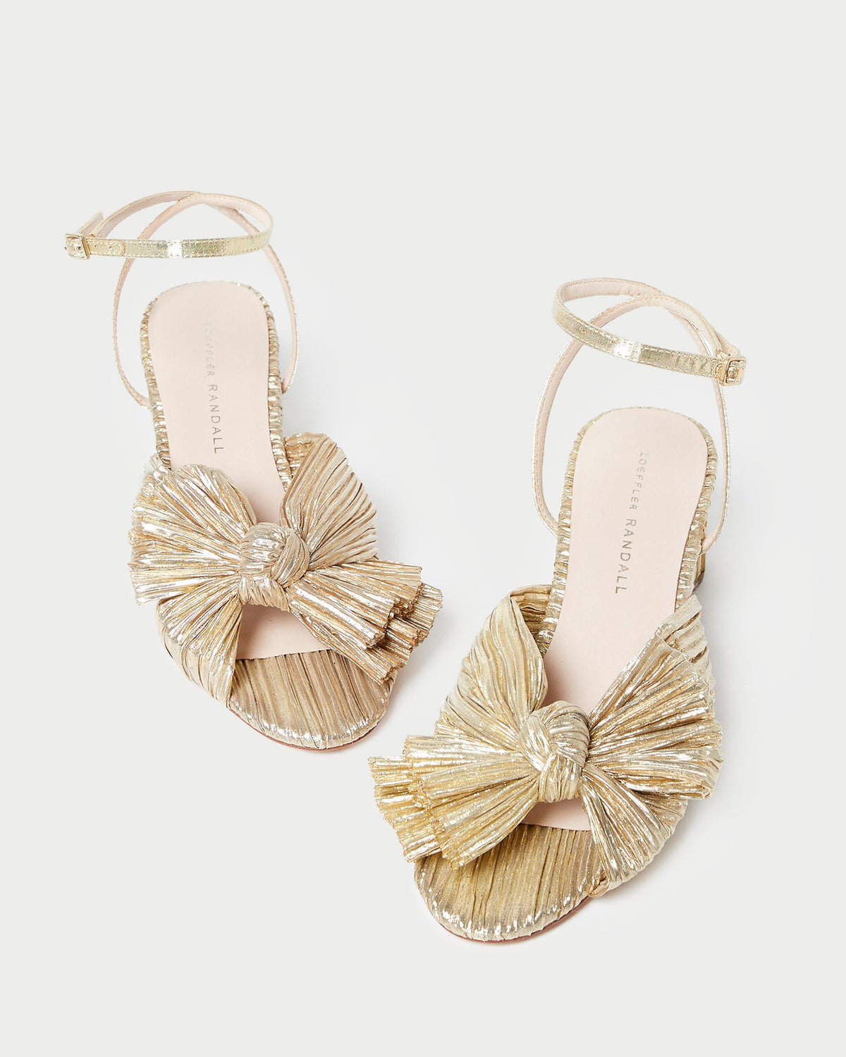 Loeffler Randall Classic | Dahlia Gold Pleated Bow Heel