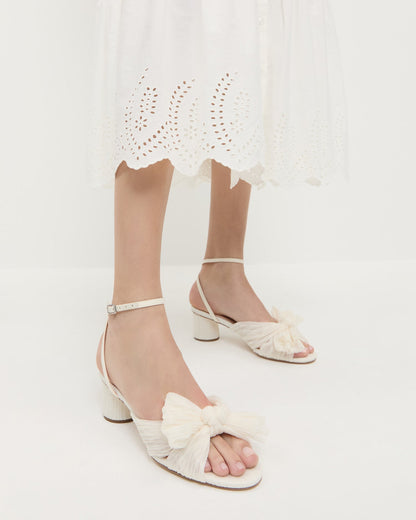Loeffler Randall Customer Favorite | Dahlia Pearl Pleated Bow Heel