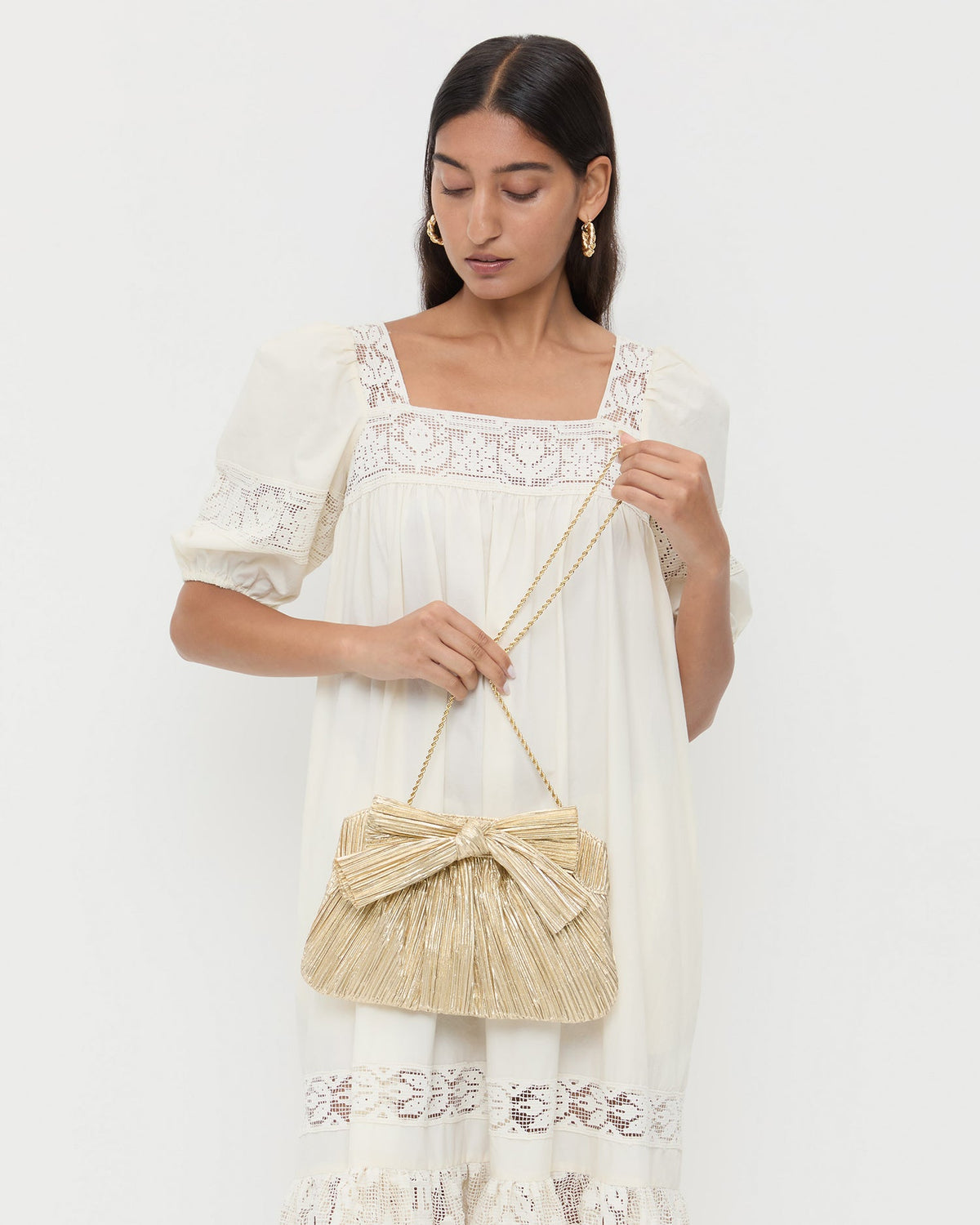 Loeffler Randall Best Price | Rayne Gold Bow Clutch