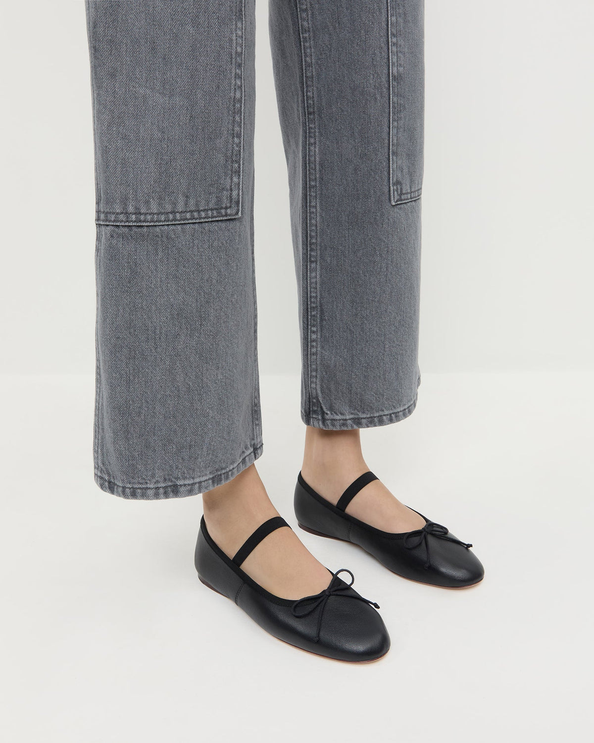 Loeffler Randall Recommended | Leonie Black Leather Ballet Flat