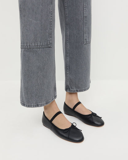 Loeffler Randall Recommended | Leonie Black Leather Ballet Flat