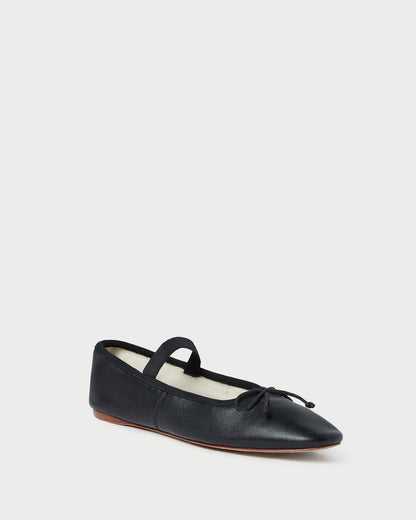 Loeffler Randall Recommended | Leonie Black Leather Ballet Flat