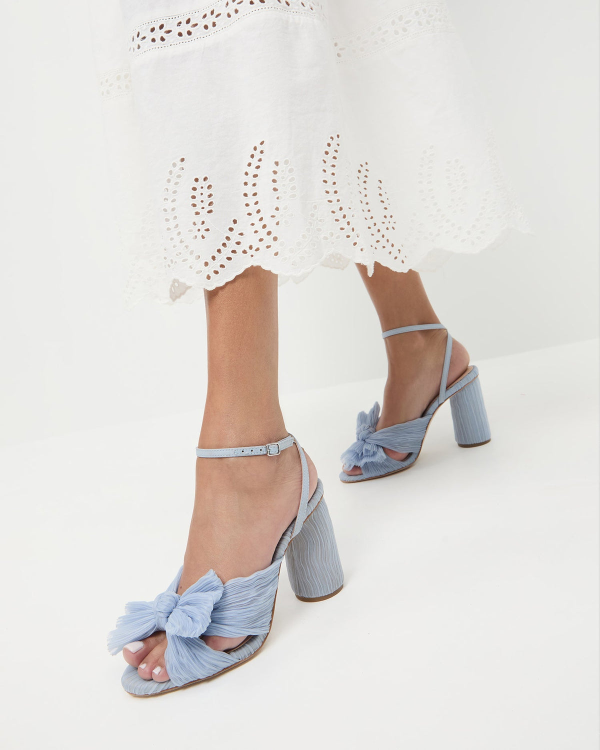 Loeffler Randall Recommended | Camellia Blue Pleated Bow Heel