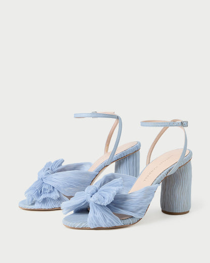 Loeffler Randall Recommended | Camellia Blue Pleated Bow Heel
