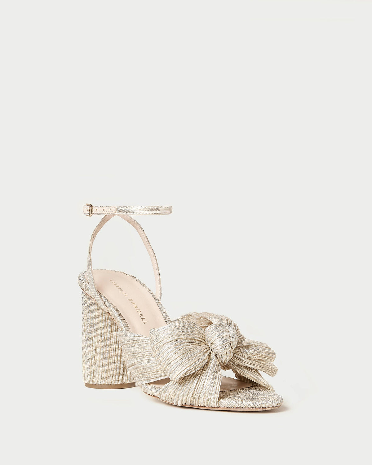 Loeffler Randall Recommended | Camellia Platinum Pleated Bow Heel