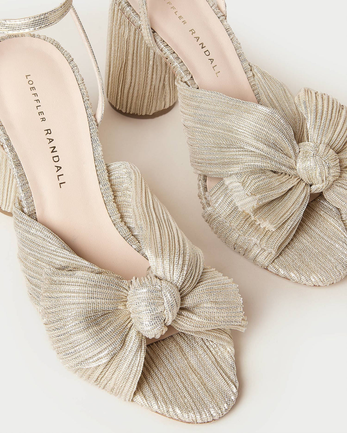 Loeffler Randall Recommended | Camellia Platinum Pleated Bow Heel