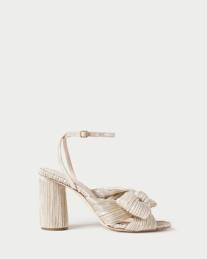 Loeffler Randall Recommended | Camellia Platinum Pleated Bow Heel