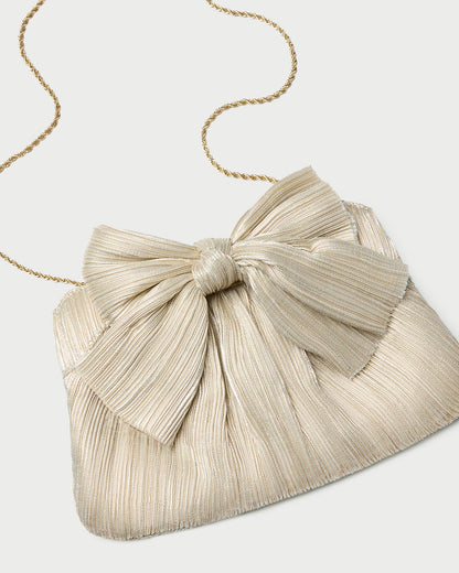 Loeffler Randall Smart Buy | Rayne Platinum Bow Clutch