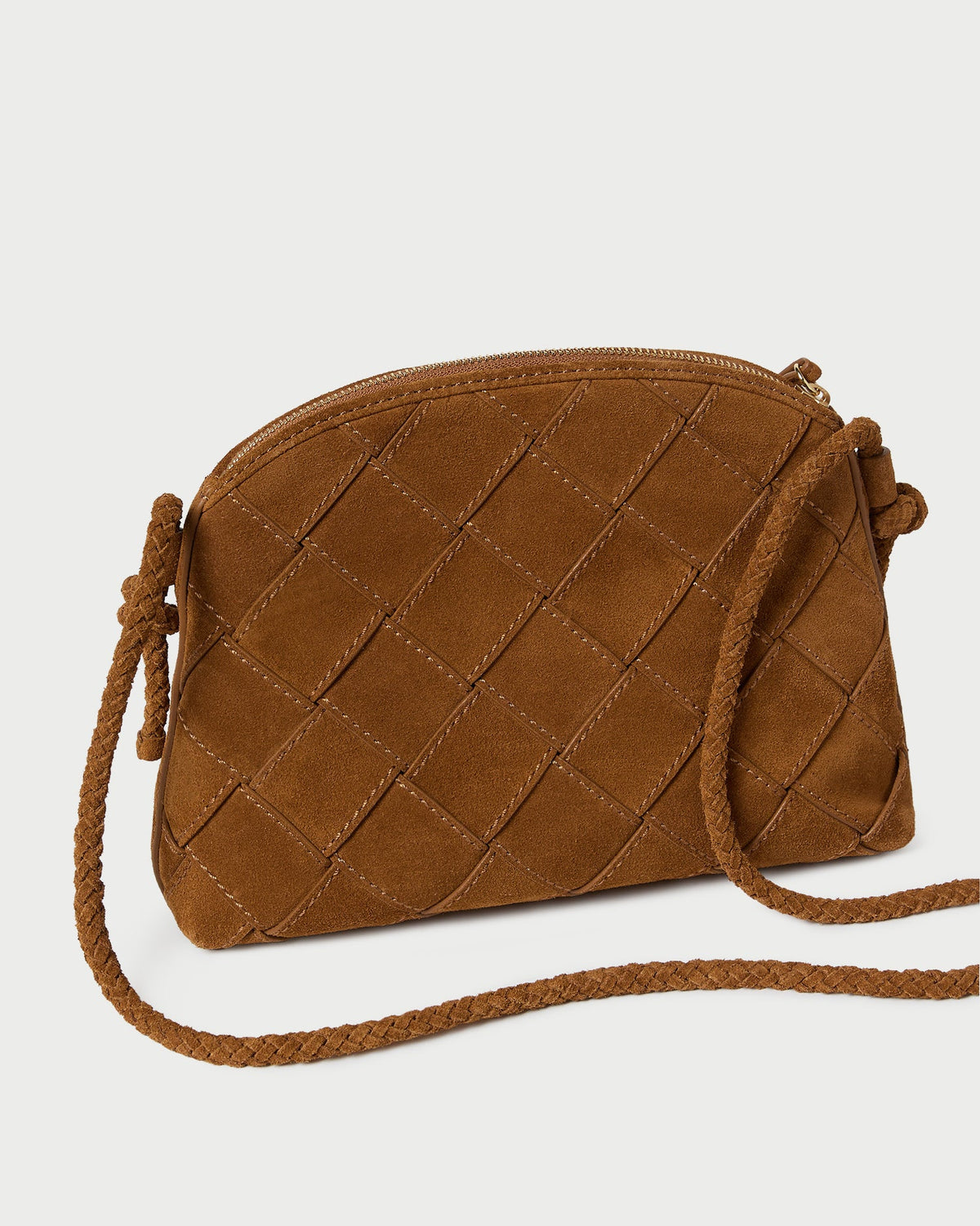Loeffler Randall Value | Mallory Cacao Woven Suede Crossbody