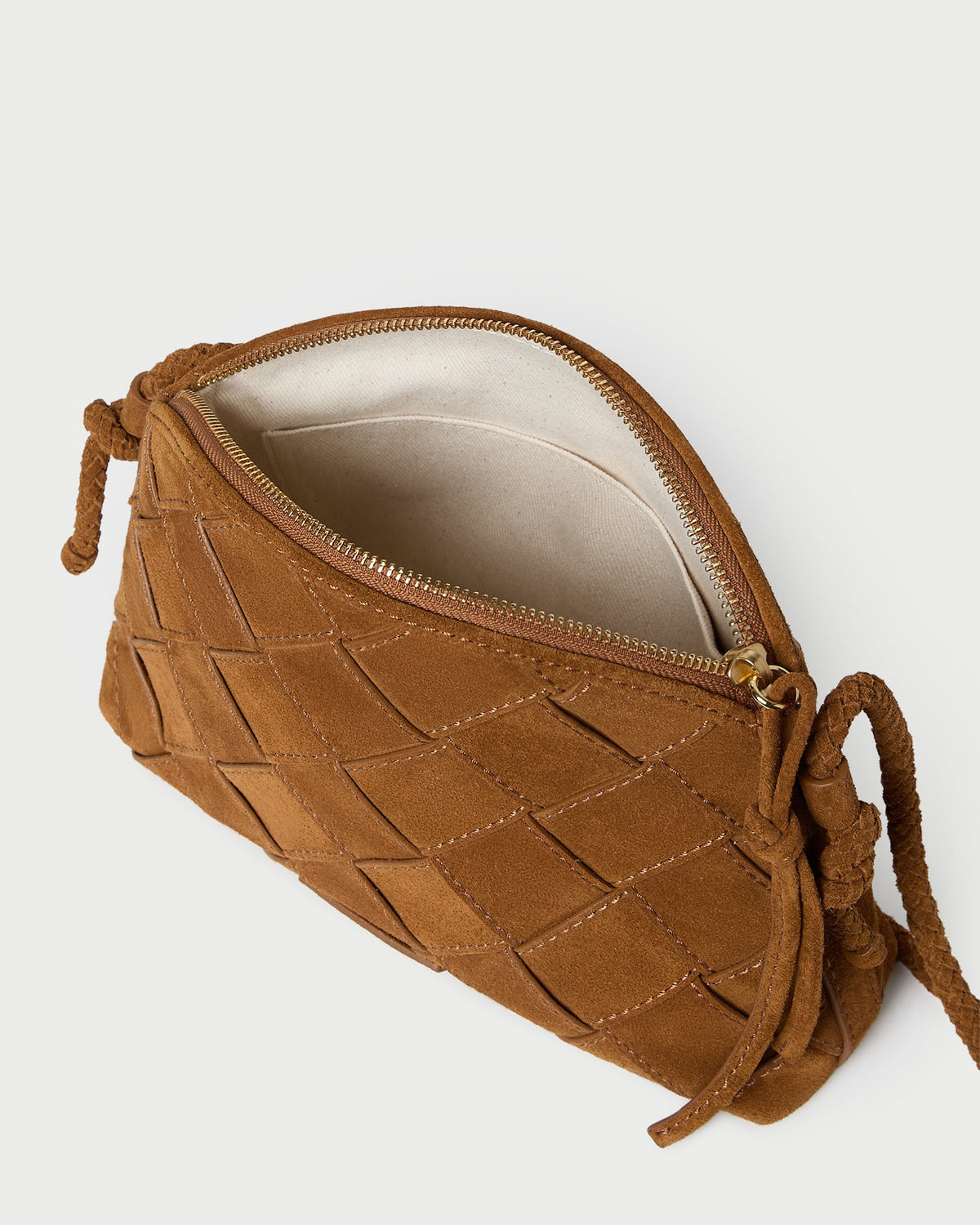 Loeffler Randall Value | Mallory Cacao Woven Suede Crossbody