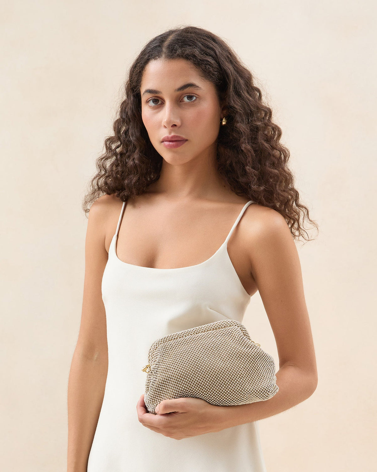 Loeffler Randall Special Offer | Doreen Gold Diamanté Frame Pouch