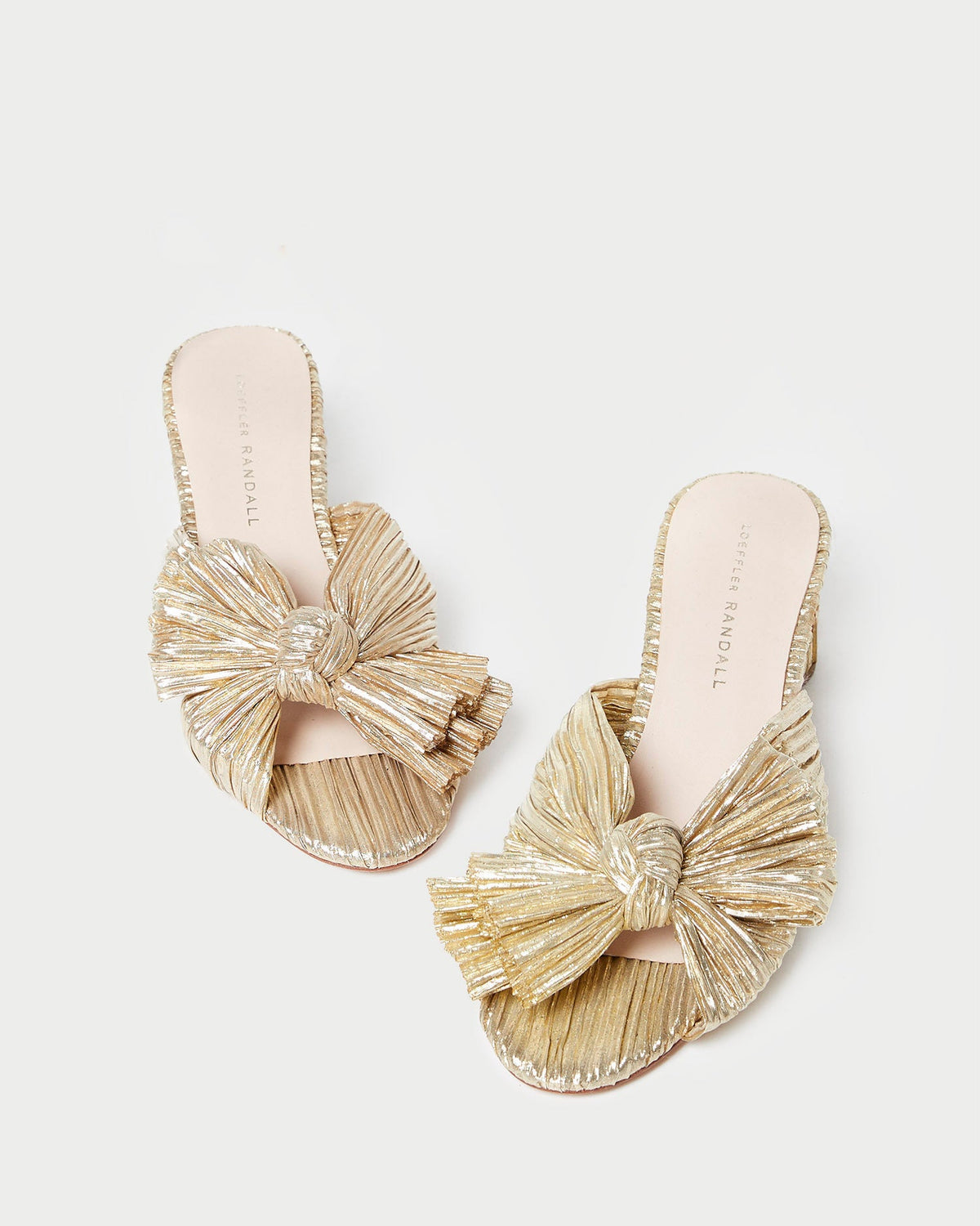Loeffler Randall Best Price | Emilia Gold Pleated Bow Heel