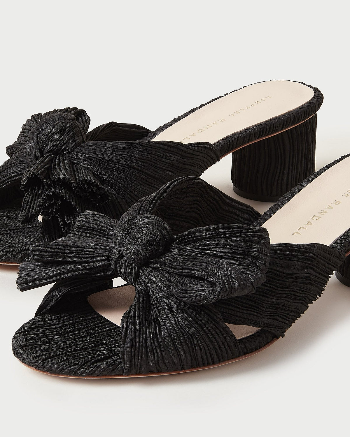 Loeffler Randall Sale | Emilia Black Pleated Bow Heel