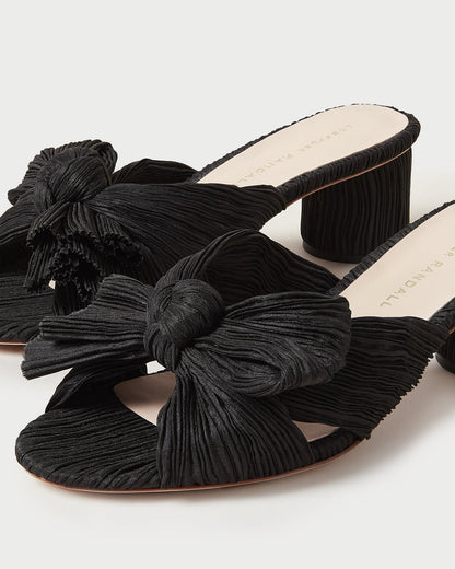 Loeffler Randall Sale | Emilia Black Pleated Bow Heel
