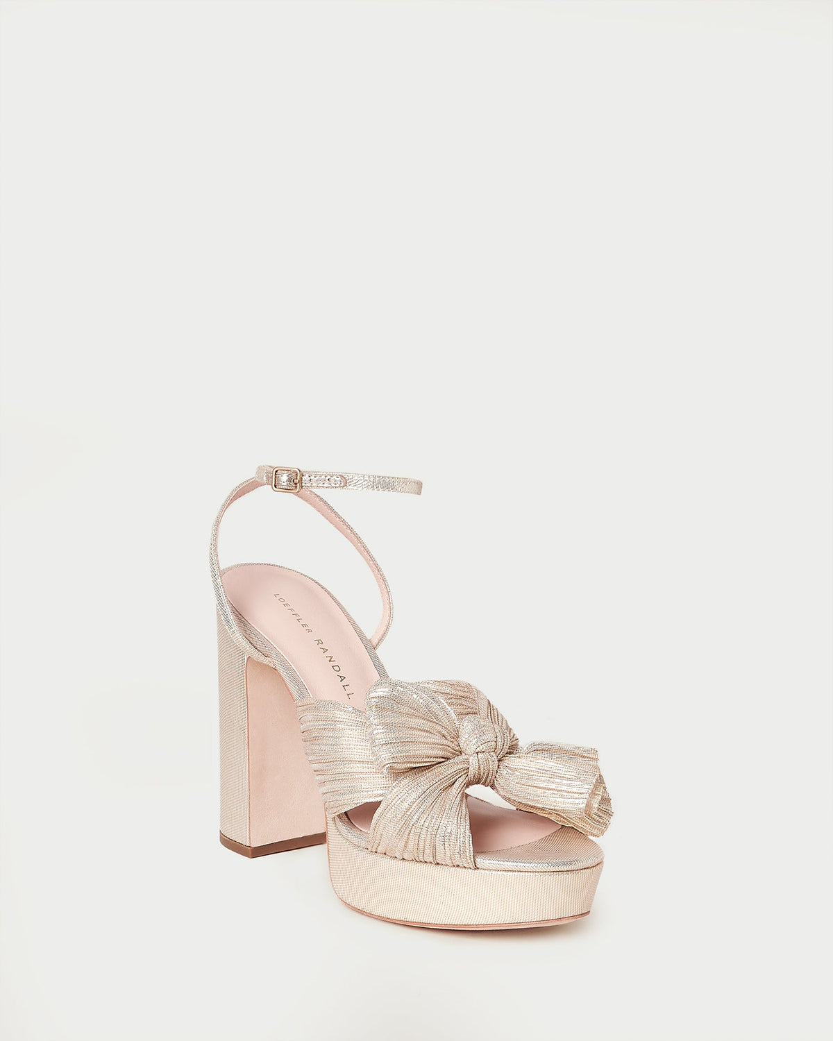 Loeffler Randall Classic | Natalia Platinum Platform Bow Heel