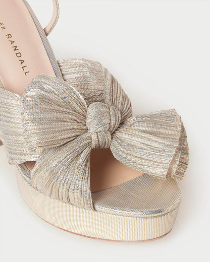 Loeffler Randall Classic | Natalia Platinum Platform Bow Heel