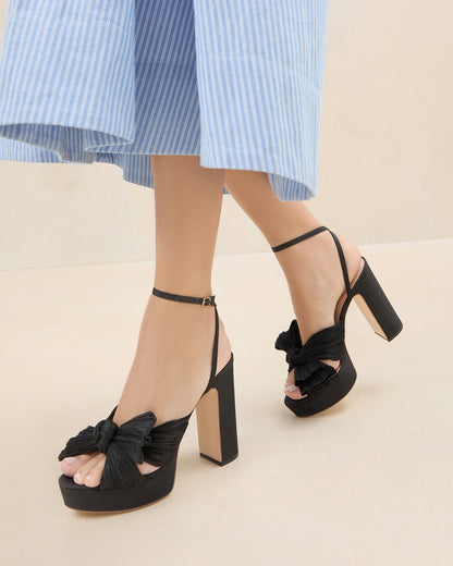 Loeffler Randall Popular | Natalia Black Platform Bow Heel