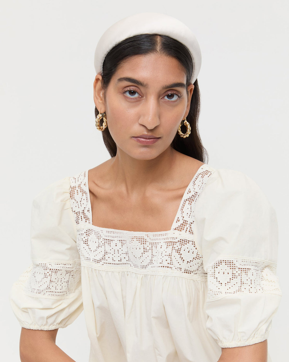 Loeffler Randall Featured | Bellamy Cream Satin Headband
