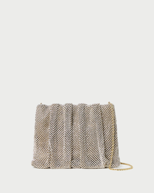 Loeffler Randall Trending | Ember Gold Diamante Gathered Clutch