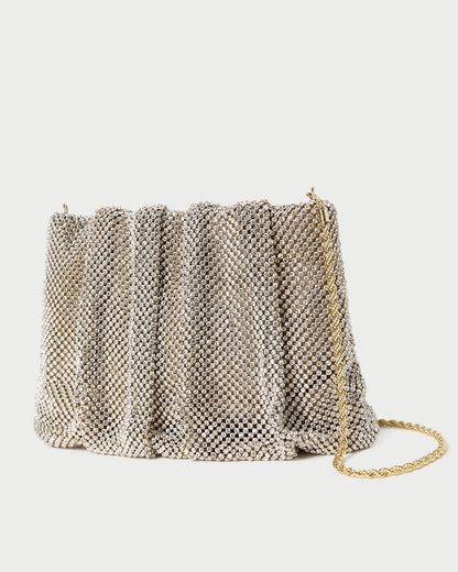 Loeffler Randall Trending | Ember Gold Diamante Gathered Clutch