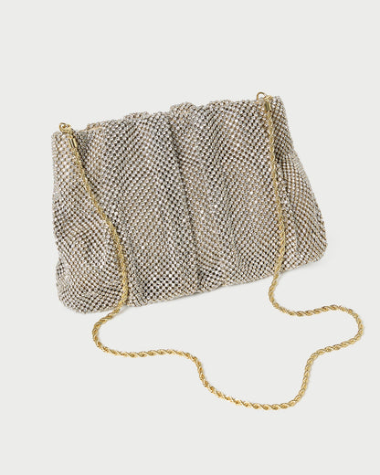 Loeffler Randall Trending | Ember Gold Diamante Gathered Clutch