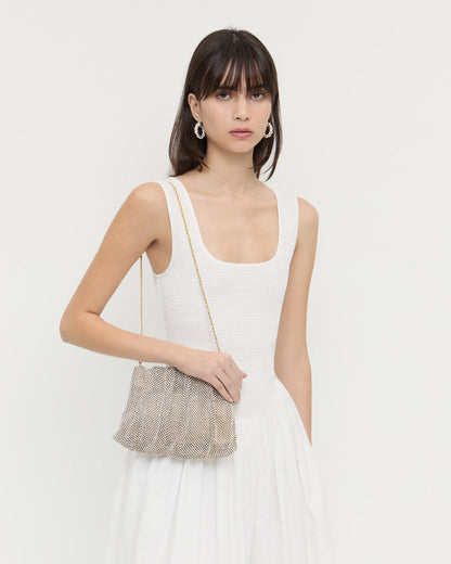 Loeffler Randall Trending | Ember Gold Diamante Gathered Clutch