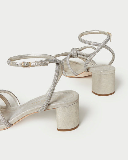 Loeffler Randall New | Mikel Cappuccino Bow Mid-Heel Sandal