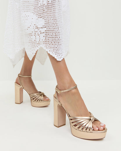 Loeffler Randall Trending | Rivka Champagne Knot Platform Sandal