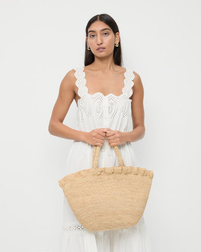 Loeffler Randall Trusted | Cyrus Natural Ruffled Woven Tote