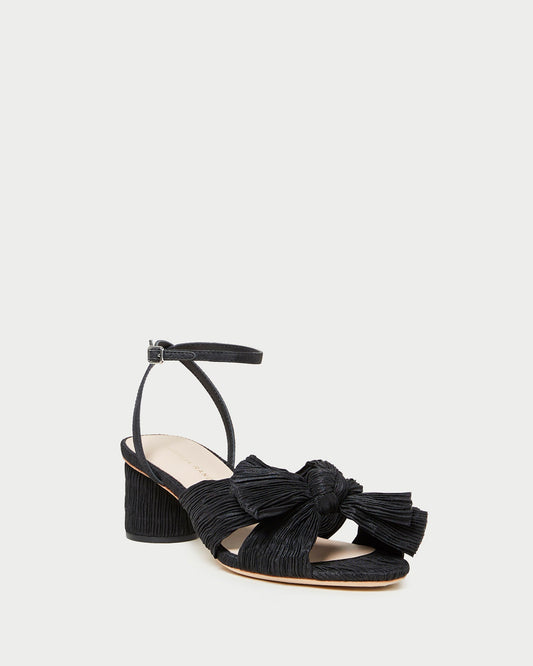 Loeffler Randall Premium | Dahlia Black Pleated Bow Heel