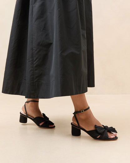 Loeffler Randall Premium | Dahlia Black Pleated Bow Heel