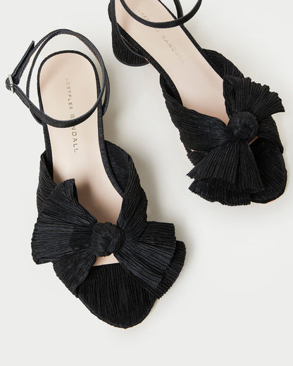 Loeffler Randall Premium | Dahlia Black Pleated Bow Heel