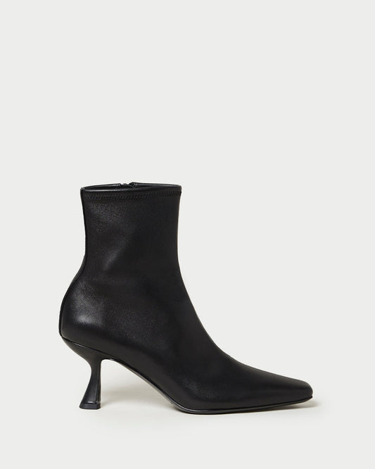 Loeffler Randall Hot Sale | Thandy Black Leather Curved Heel Bootie