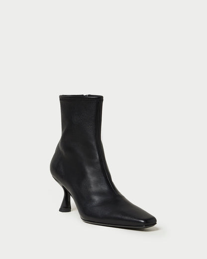 Loeffler Randall Hot Sale | Thandy Black Leather Curved Heel Bootie
