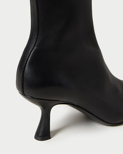 Loeffler Randall Hot Sale | Thandy Black Leather Curved Heel Bootie