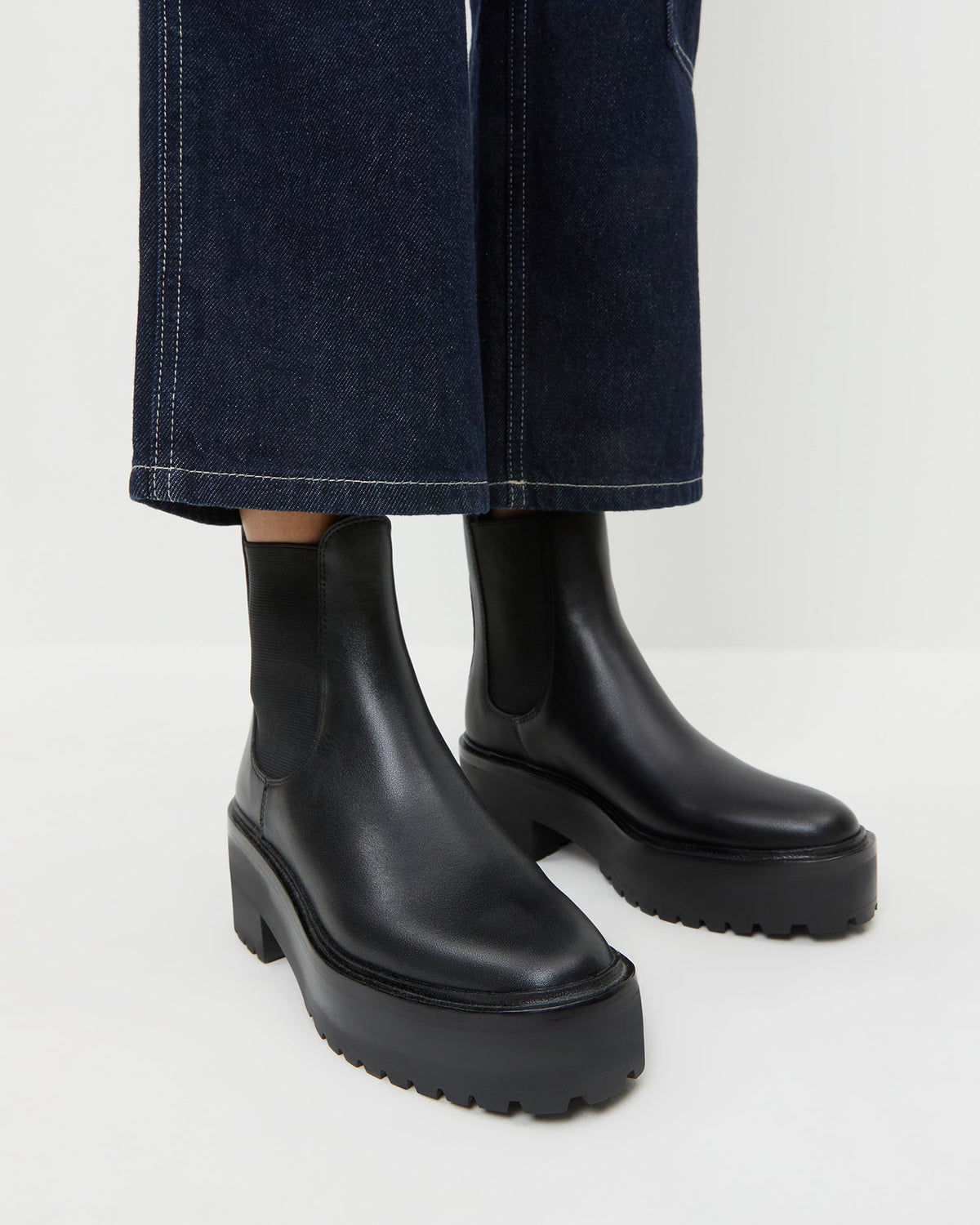 Loeffler Randall Latest | Reggie Black Leather Chelsea Boot