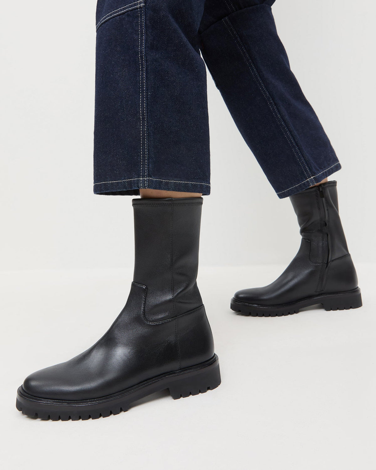 Loeffler Randall Featured | Danny Black Leather Lug Boot