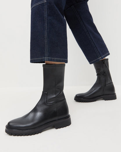 Loeffler Randall Featured | Danny Black Leather Lug Boot