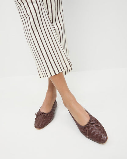Loeffler Randall Sale | Landry Chocolate Woven Ballet Flat