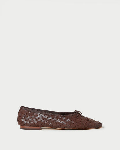 Loeffler Randall Sale | Landry Chocolate Woven Ballet Flat